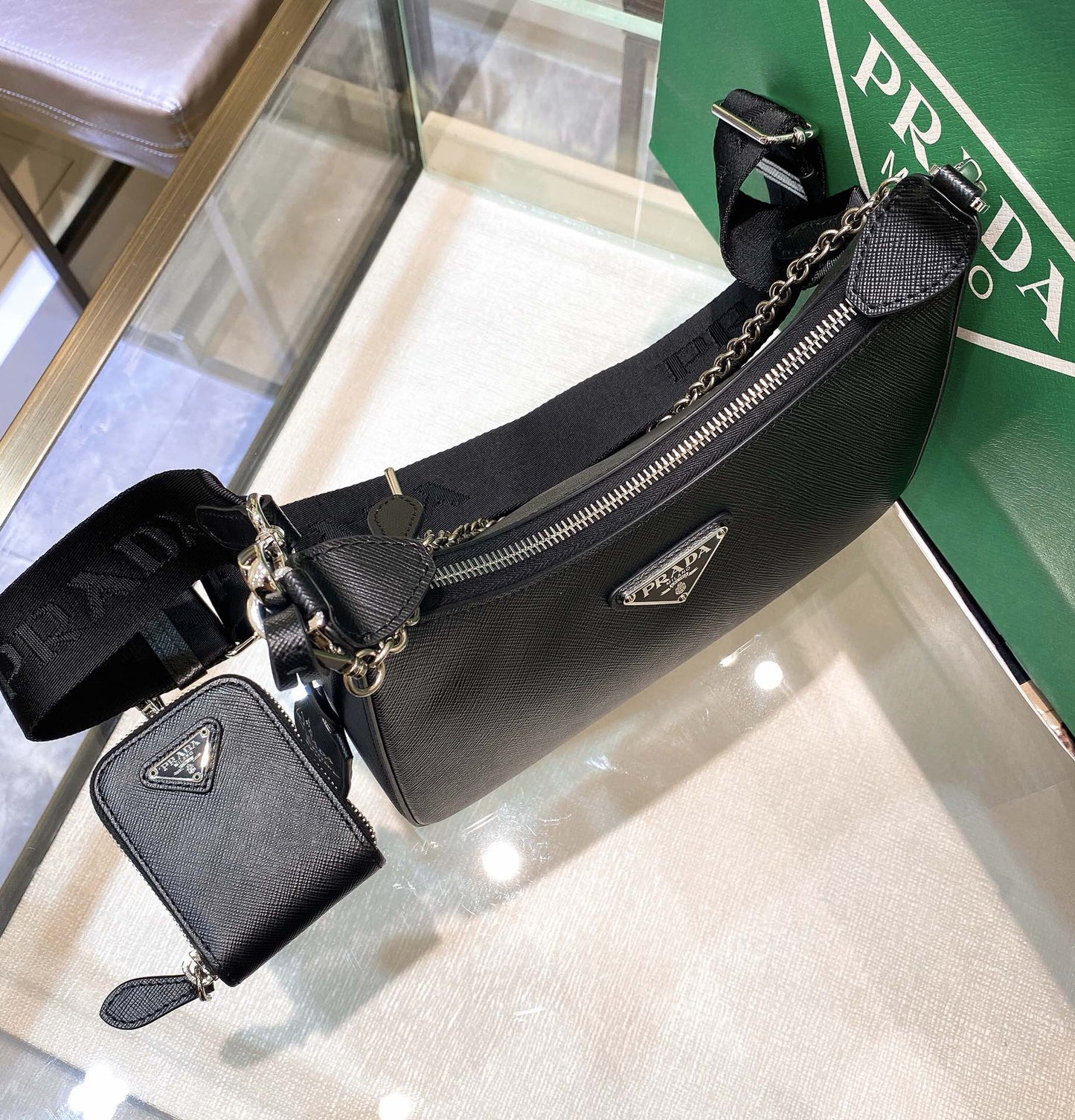 Pra Re-Edition 2005 Re-Nylon Mini Bag Black For Women, Women's Bags 8.6in/22cm 1NE204_R064_F0002