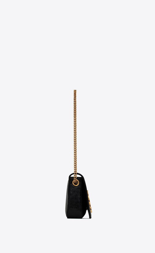 Y Kate Supple 99 Chain Bag in Crocodile-embossed Shiny Leather