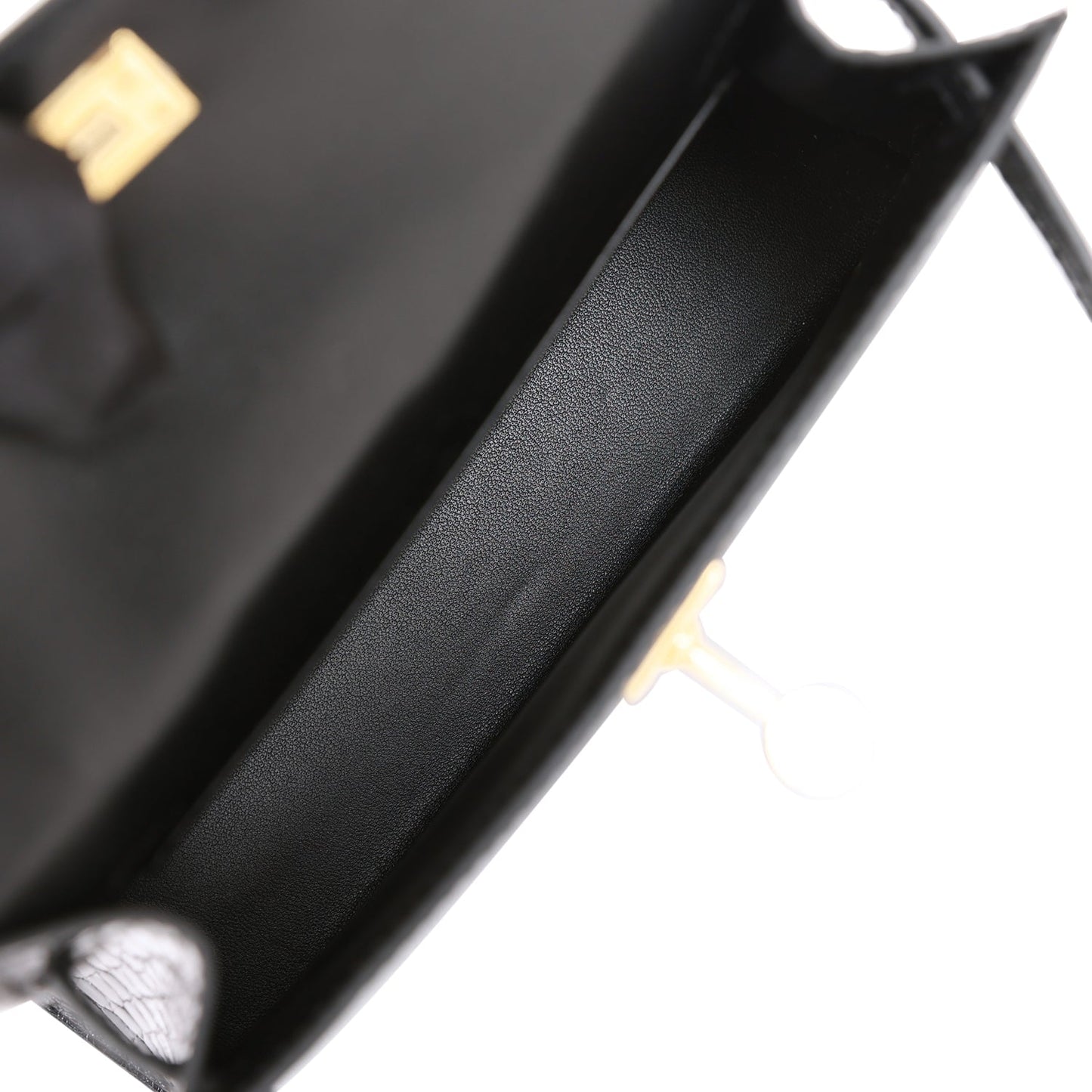 H Kelly Sellier 20 Black Shiny Alligator Gold Hardware