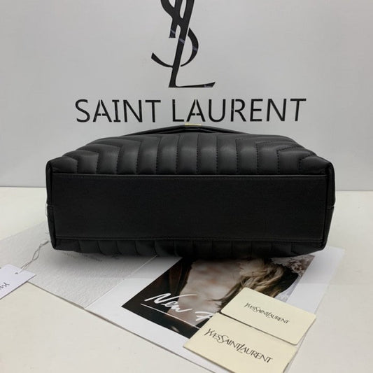 Y Loulou Bag Matelasse Y Leather Gold-tone Medium Black