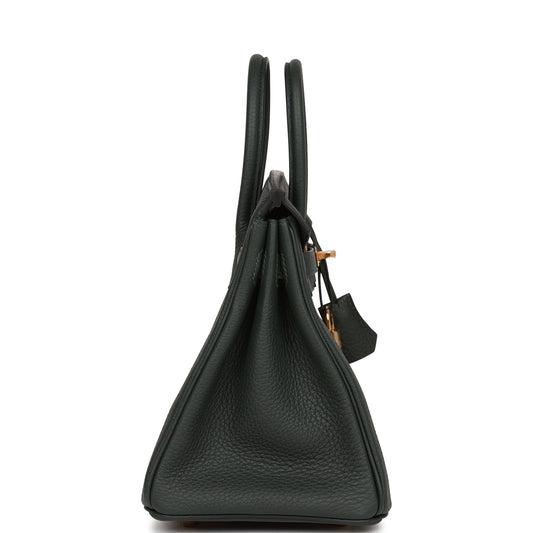 H Birkin 25 Vert Fonce Togo Gold Hardware
