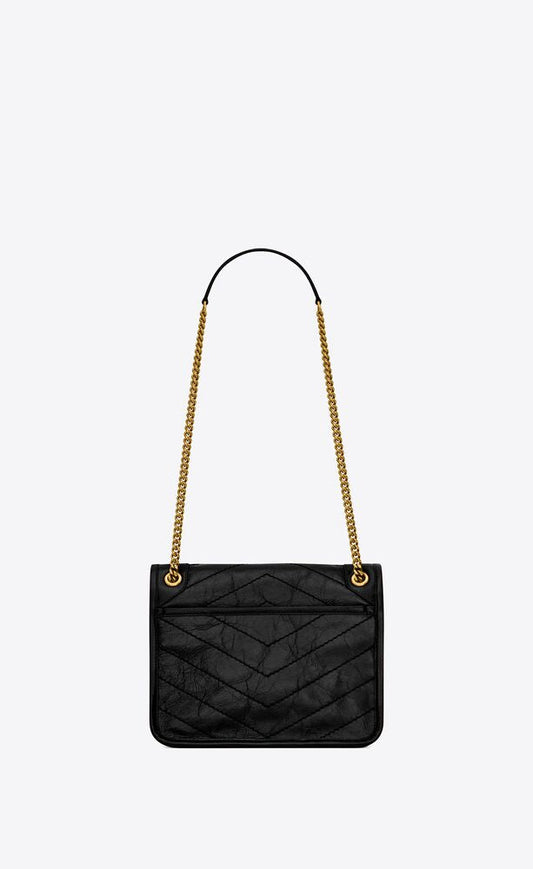 Y Niki Medium Chain Bag in Crinkled Vintage Leather
