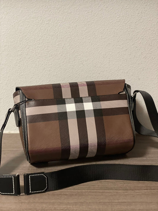 BURBERRY MESSENGER BIRCH CHECK BROWN BAG