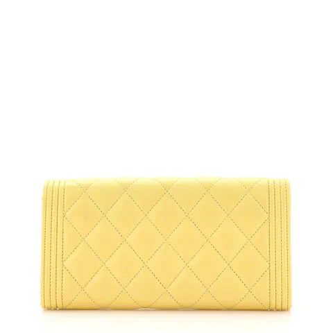 CC Boy Flap Wallet Quilted Lambskin Long
