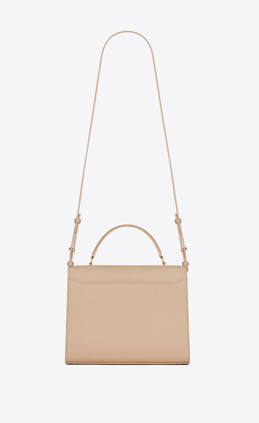 Y Cassandra Medium Top Handle in Grain de Poudre Embossed Leather