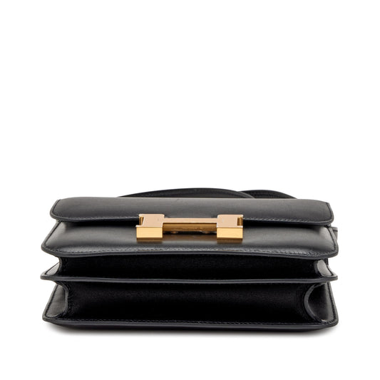 H Constance Bag 18 Black Epsom Gold Hardware