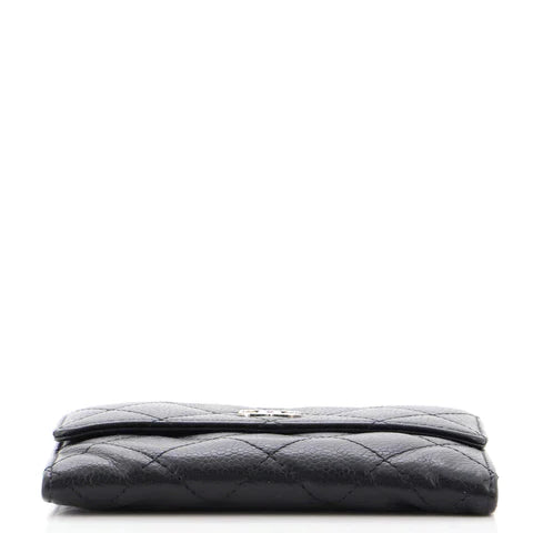 CC Compact Wallet Quilted Caviar