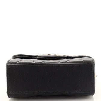 CC Square Classic Flap Top Handle Clutch with Chain Quilted Lambskin