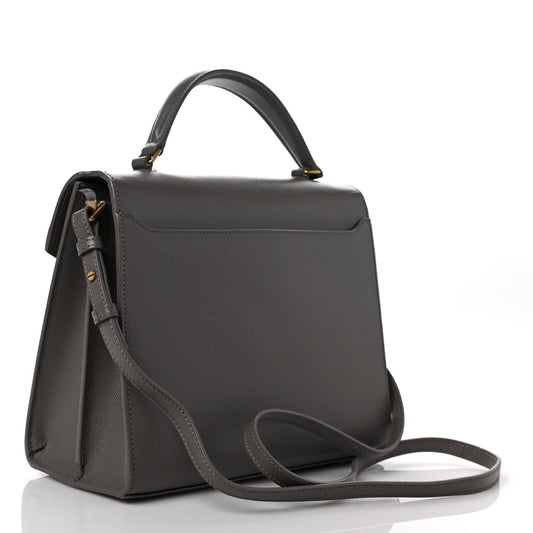 Y Cassandra Medium Top Handle in Box Y Leather and Suede