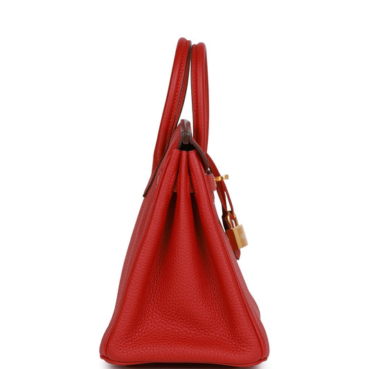 H Birkin 25 Rouge Vif Togo Gold Hardware