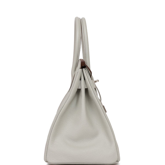 H Special Order (HSS) Birkin 30 Gris Perle Verso Chevre Brushed Palladium Hardware