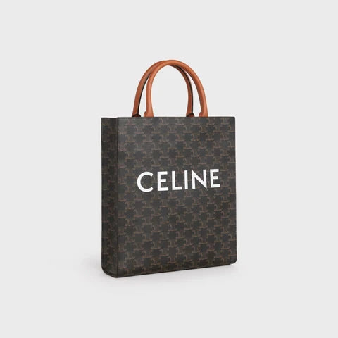 Small Cabas vertical in Triomphe Canvas and calfskin - Tan - TRIOMPHE CANVAS - 2 | CE Small Cabas vertical in Triomphe Canvas and calfskin - Tan - TRIOMPHE CANVAS - 3 | CE Small Cabas vertical in Triomphe Canvas and calfskin - Tan - TRIOMPHE