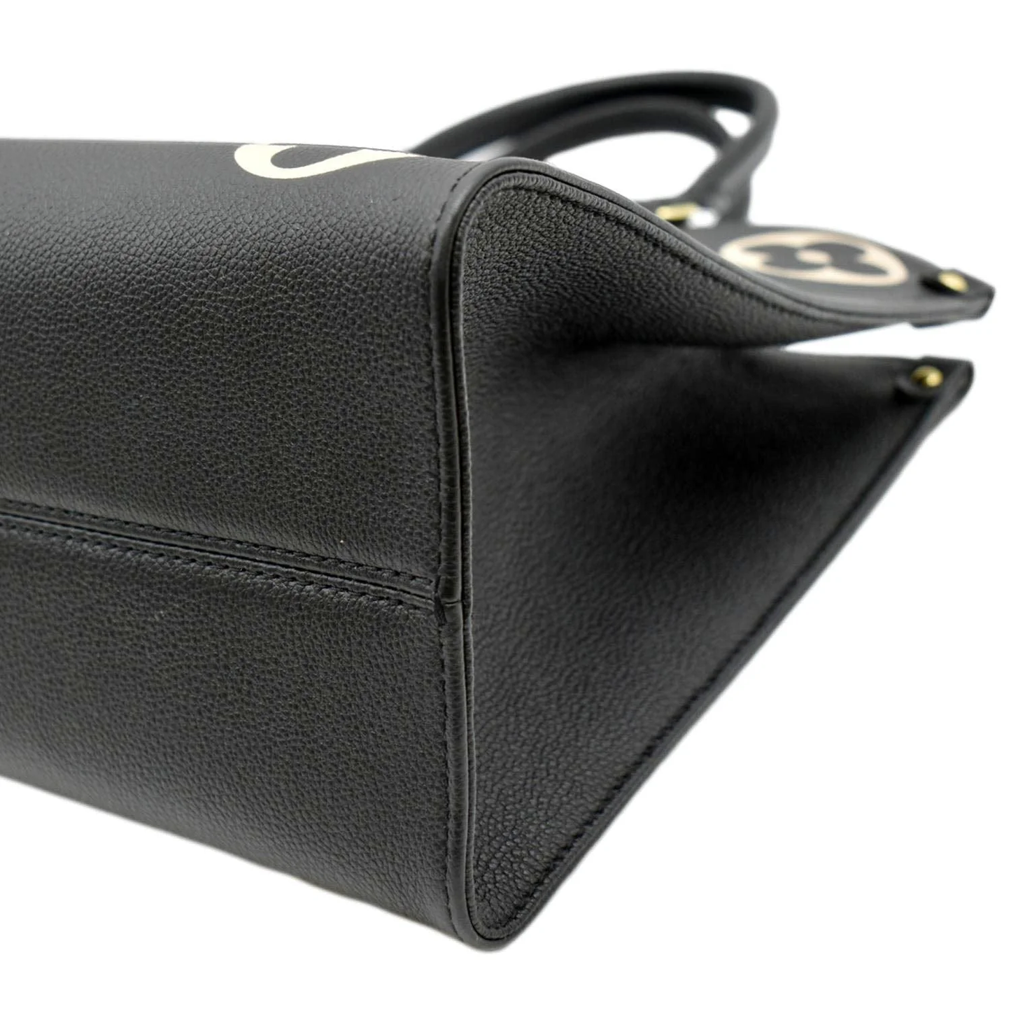 LOUIS Onthego GM Giant Monogram Leather Tote Bag Black/white size: 41 cm