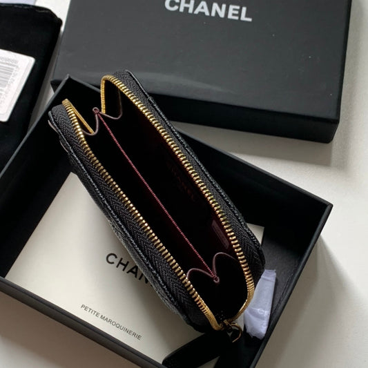 cc Zipped Coin Purse Black Bag For Women 10.9cm/4.3in