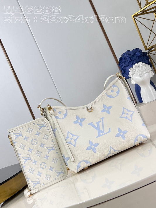 Louis Vuitton Carryall Monogram Empreinte Bag White M46288, 29 x 24 x 12CM