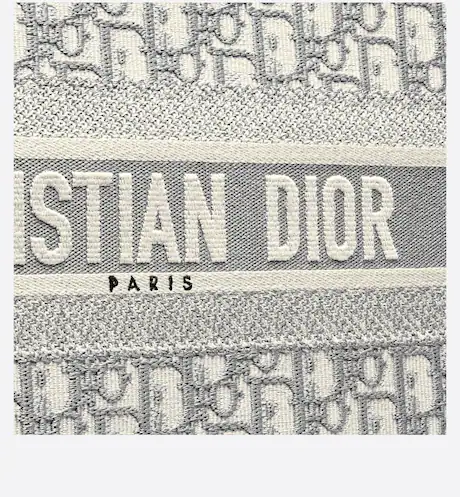 LARGE D BOOK TOTE Gray D Oblique Embroidery (42 x 35 x 18.5 cm)