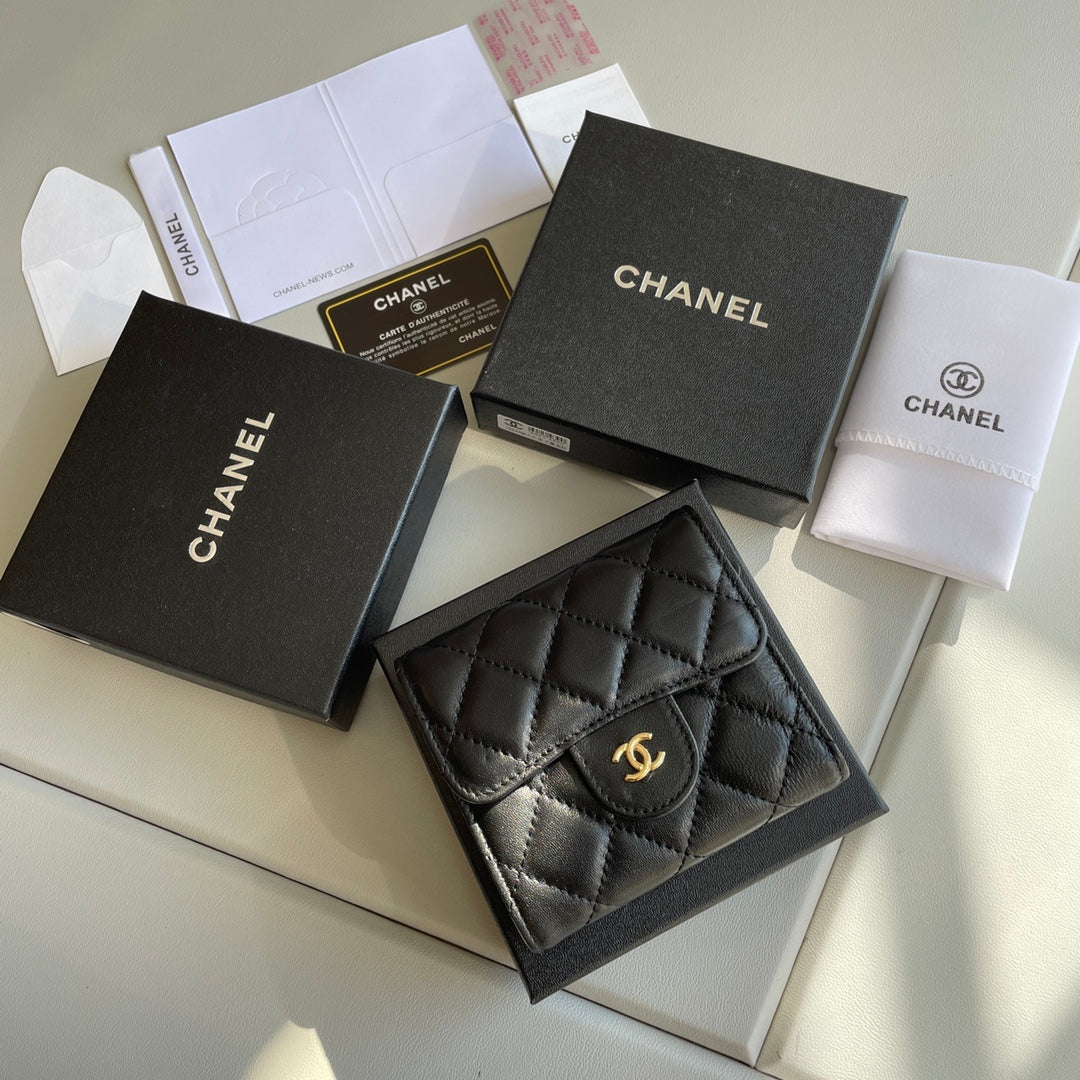 cc Small Classic Flap Wallet Black Bag For Women 10.5cm/4.1in AP0231 Y01295 C3906