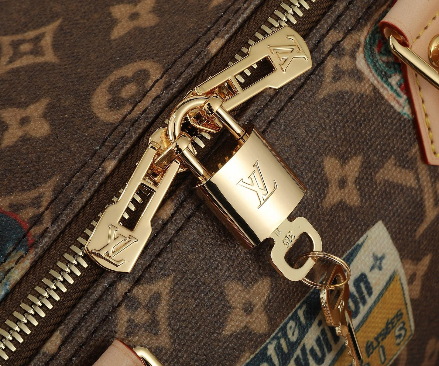 LV Monogram Hotel Labels Speedy Bandouliere 30