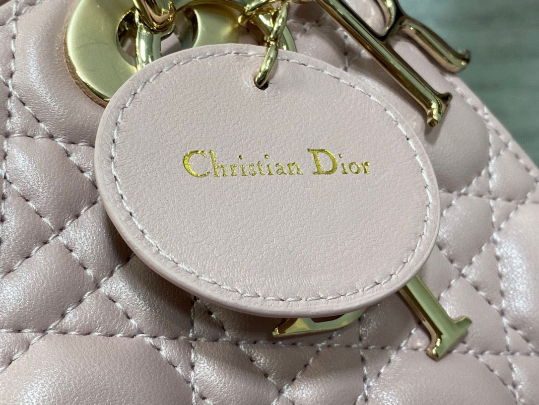 Dior Opaline Pink Lambskin  Lady Dior Bag 20x16.5x8cm