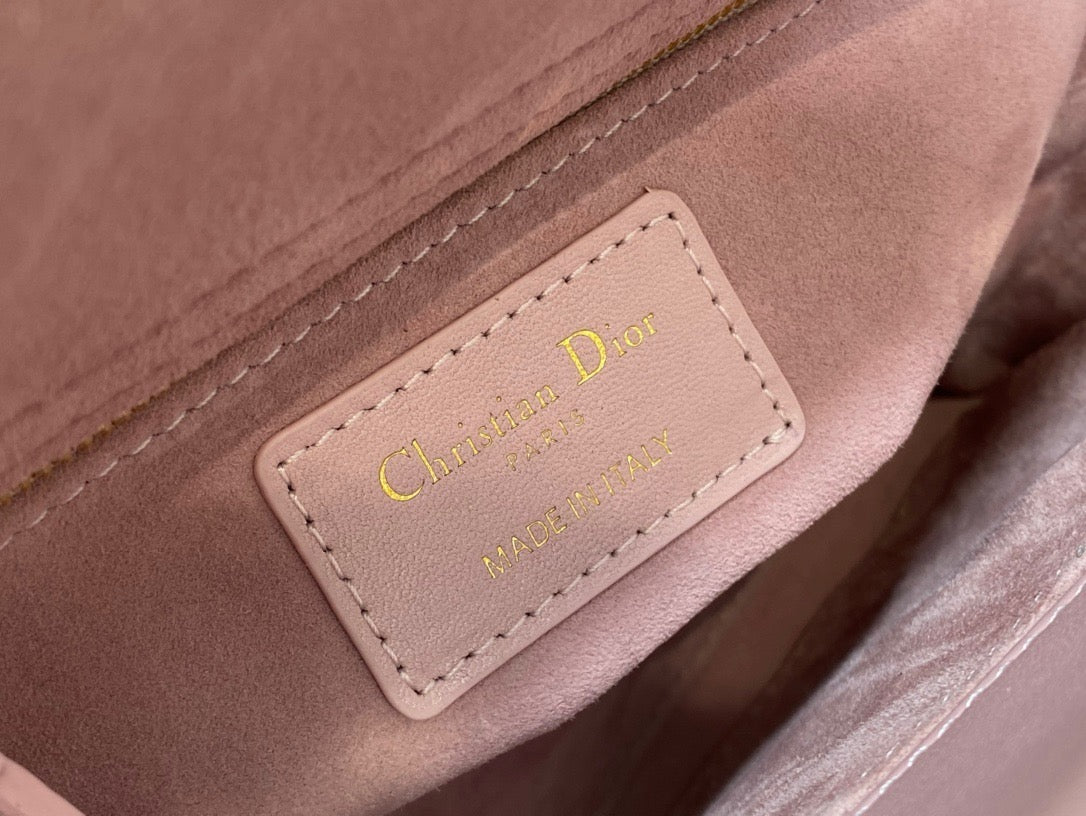 Dior Opaline Pink Lambskin  Lady Dior Bag 20x16.5x8cm