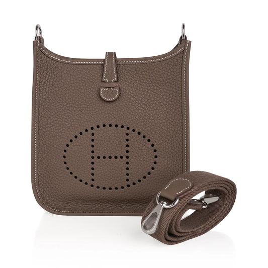 H Evelyne TPM Etoupe Clemence silver Hardware