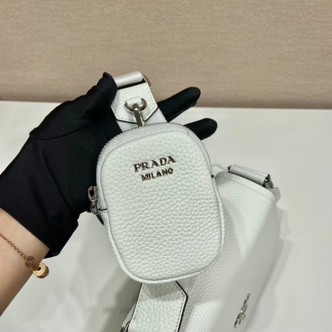 Pra Shoulder Bag White For Women, Women's Bags 8.6in/22cm