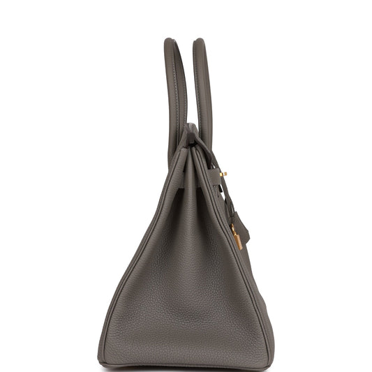 H Birkin 35 Gris Meyer Togo Gold Hardware
