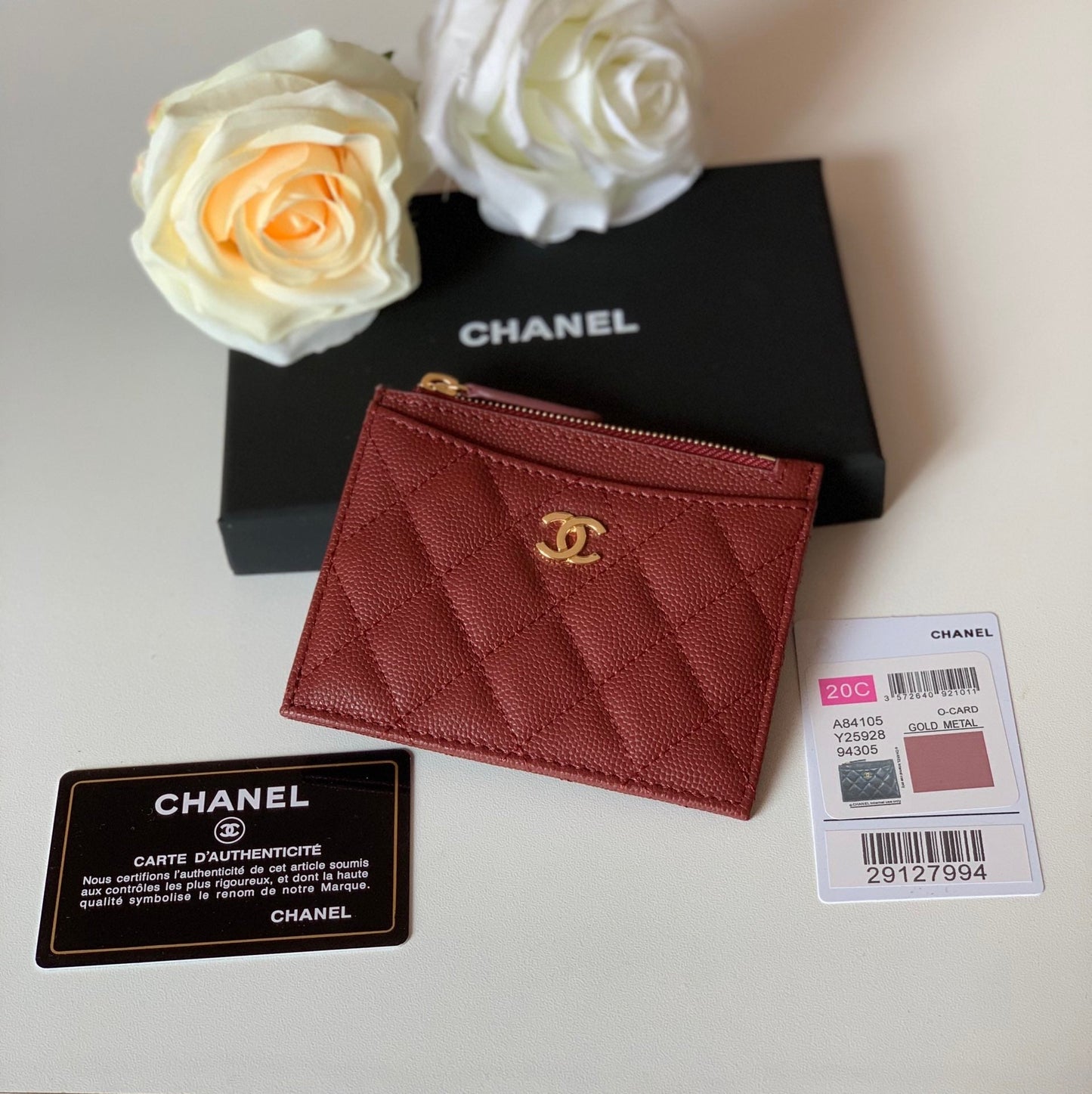 cc Flat Card Holder Red Bag For Women 11.5cm/4.5in