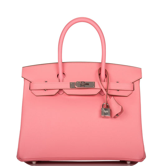 H Birkin 30 Rose Confetti Epsom Palladium Hardware