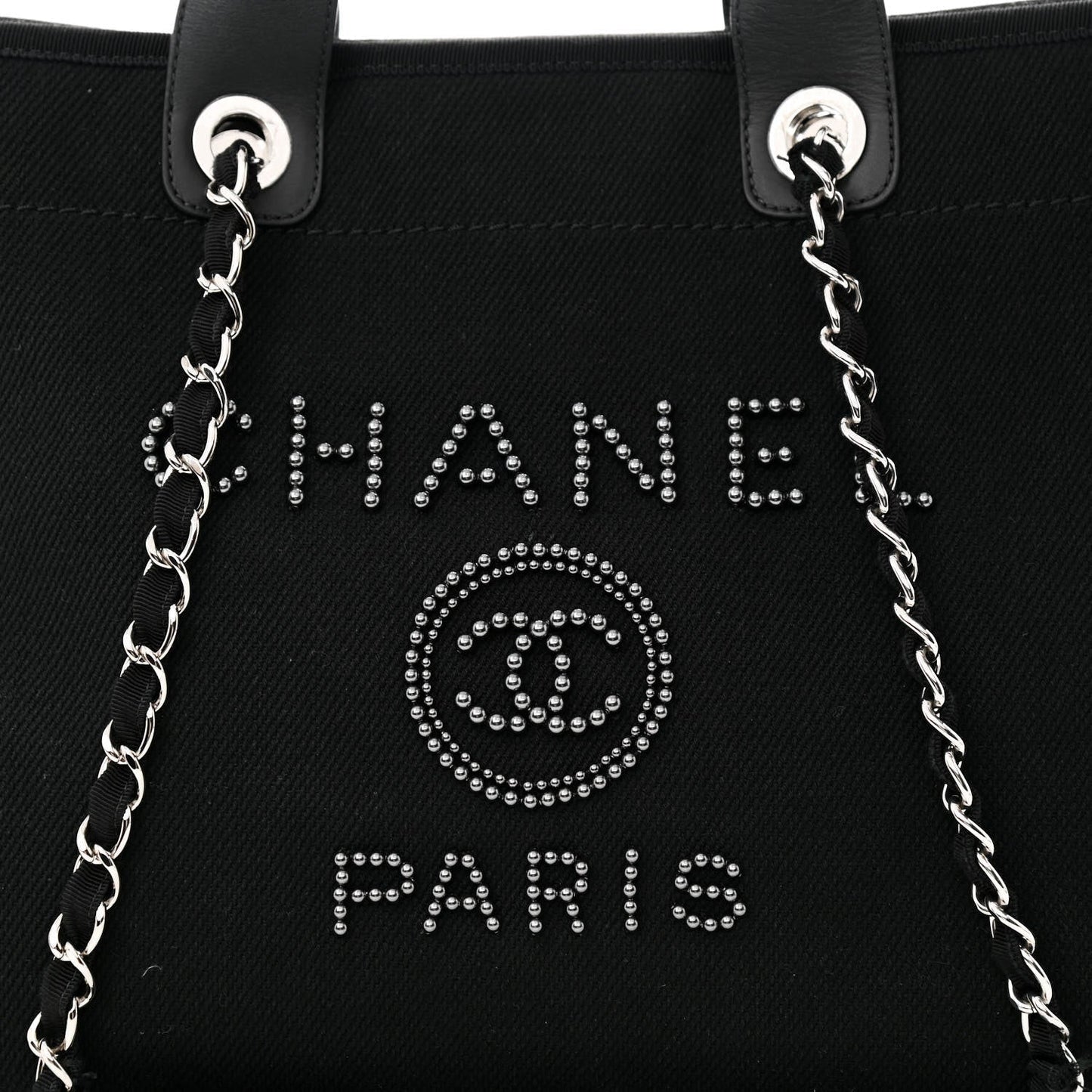 cc Canvas Pearl Medium Deauville Tote Black