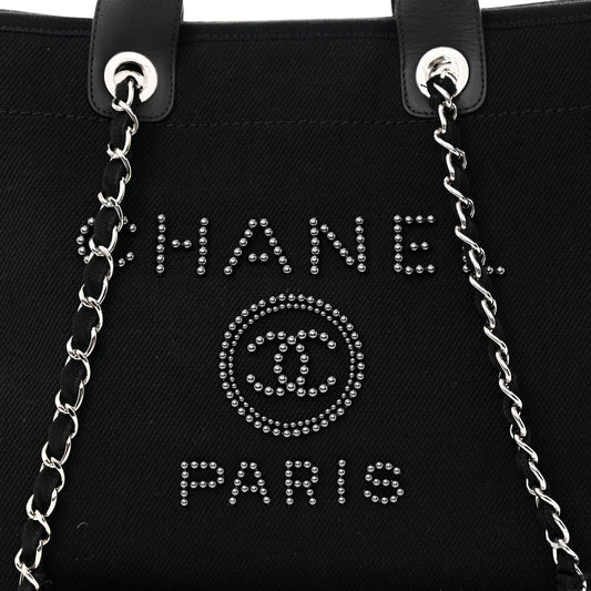 cc Canvas Pearl Medium Deauville Tote Black