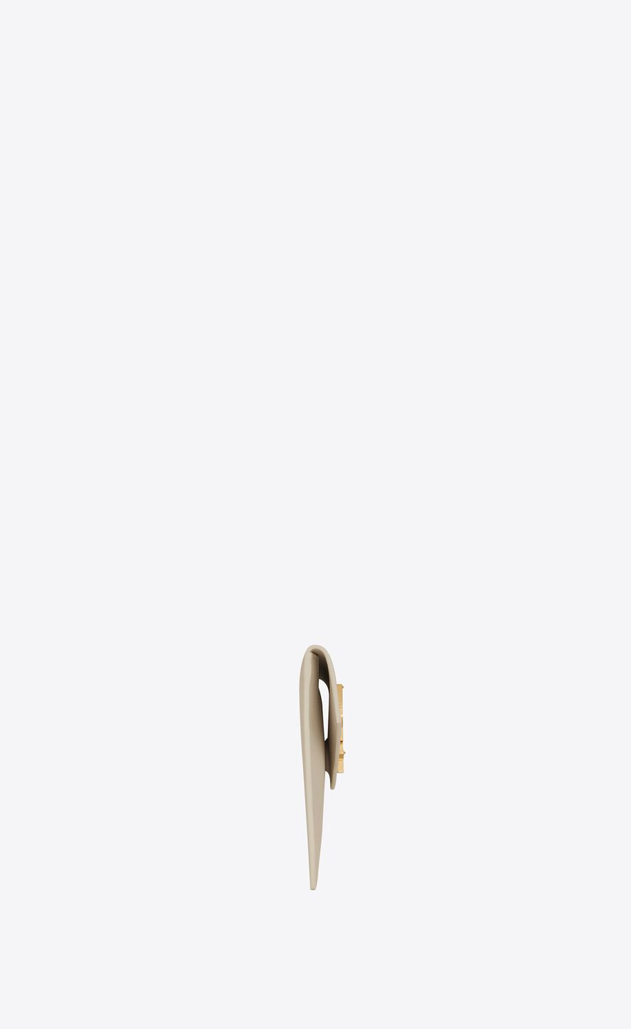 Y Uptown Pouch Grain De Poudre Embossed Leather in Blanc Vintage