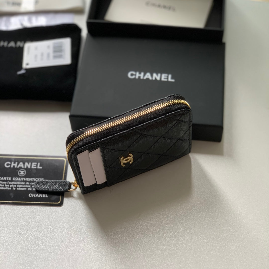 cc Zipped Coin Purse Black Bag For Women 10.9cm/4.3in