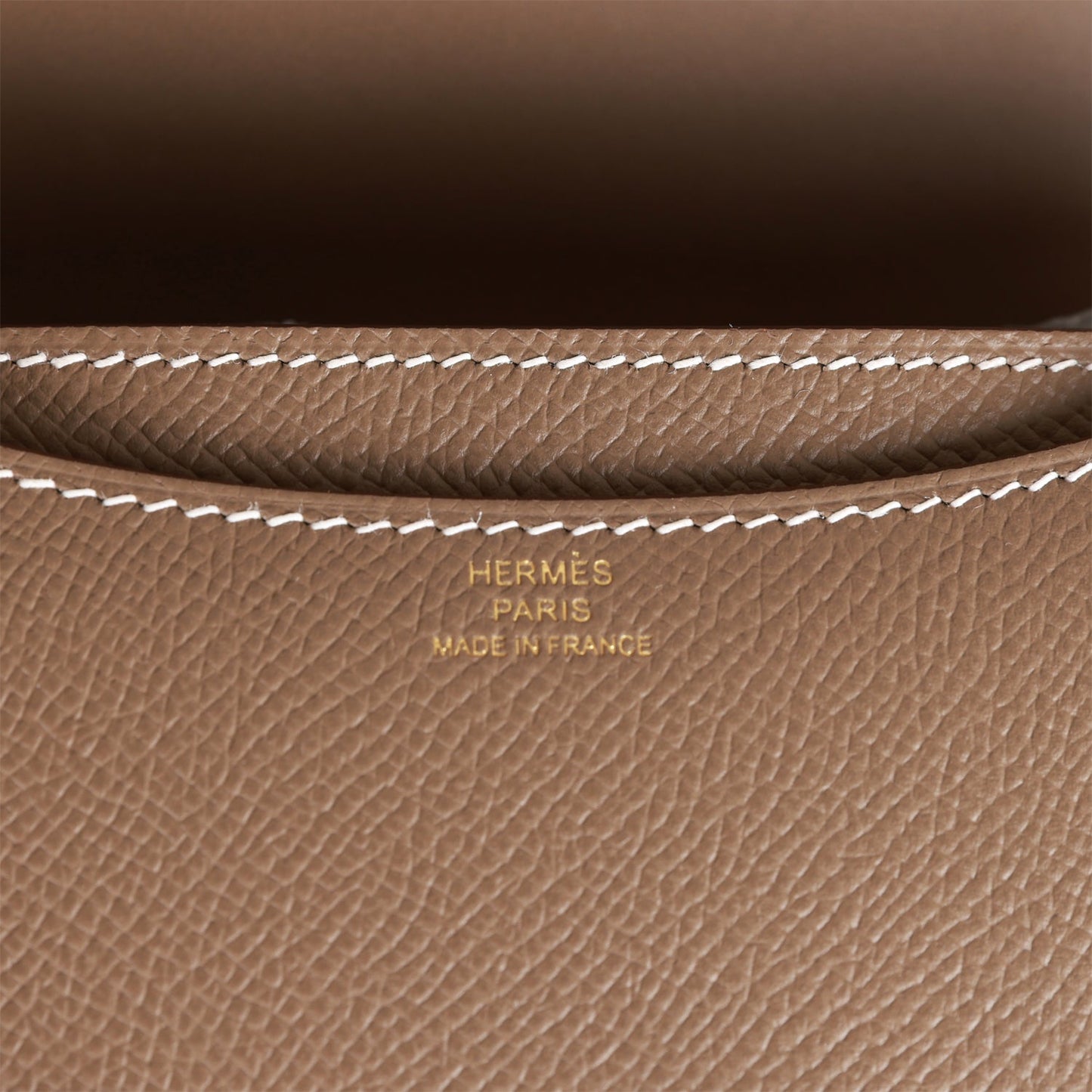 H Constance 18 Etoupe Epsom Gold Hardware