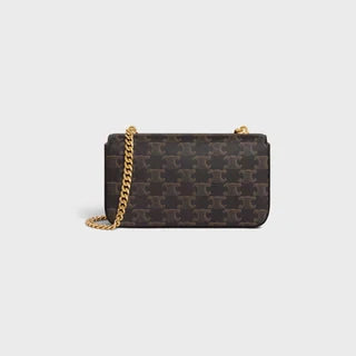 CHAIN SHOULDER BAG TRIOMPHE IN TRIOMPHE CANVAS TAN