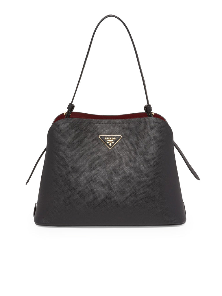 PP Saffiano Leather PP Matin��e Bag in Black