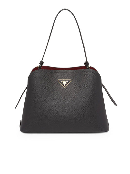 PP Saffiano Leather PP Matin��e Bag in Black