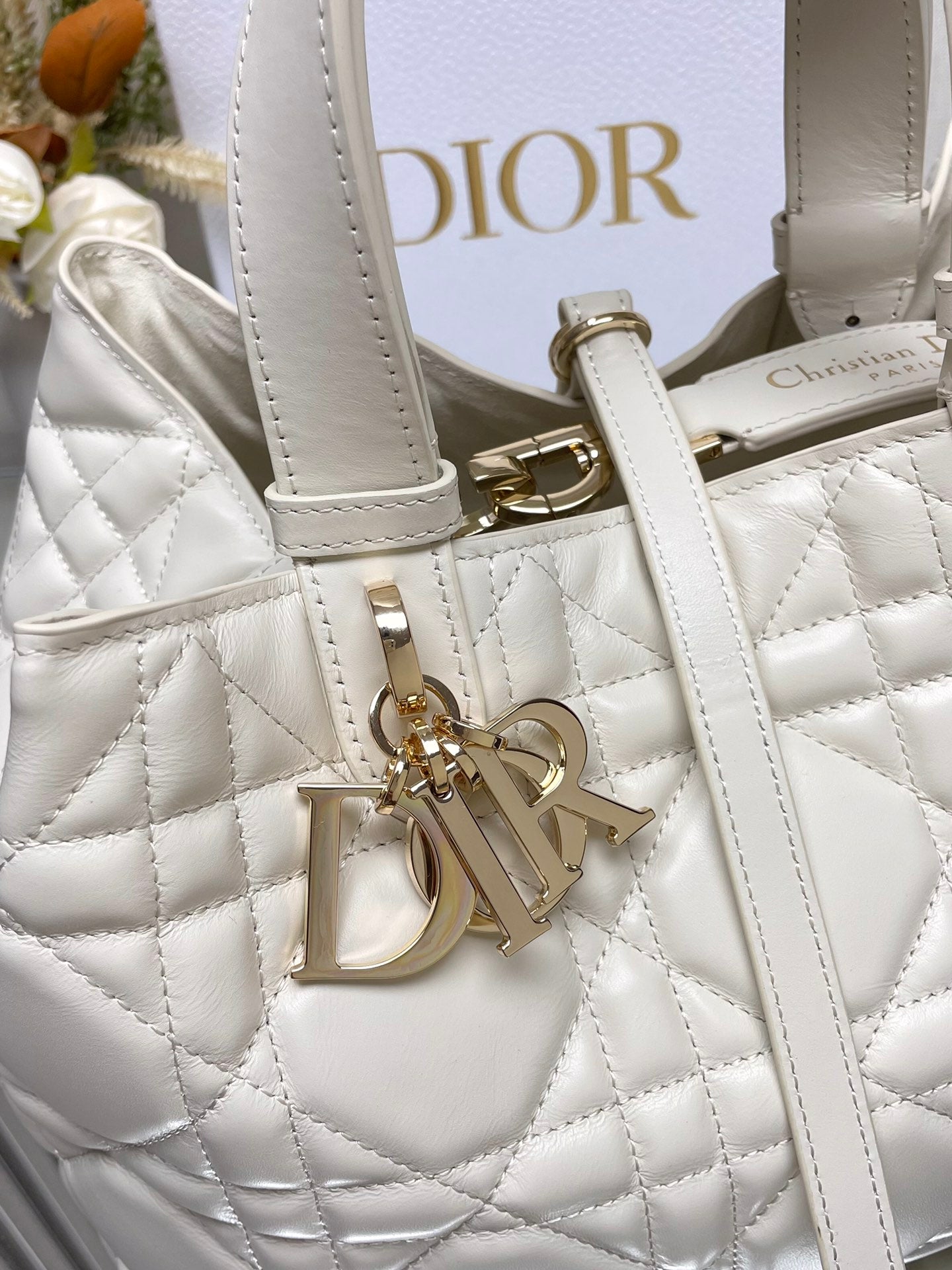 Dior Toujours Bag White 28.5x19x21.5cm
