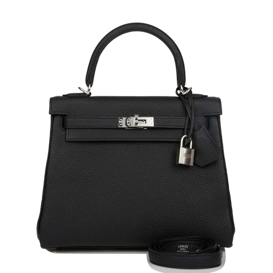 H Kelly Retourne 25 Black Togo Palladium Hardware