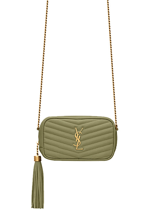 Y Lou Mini Bag in Quilted Grain de Poudre Embossed Leather