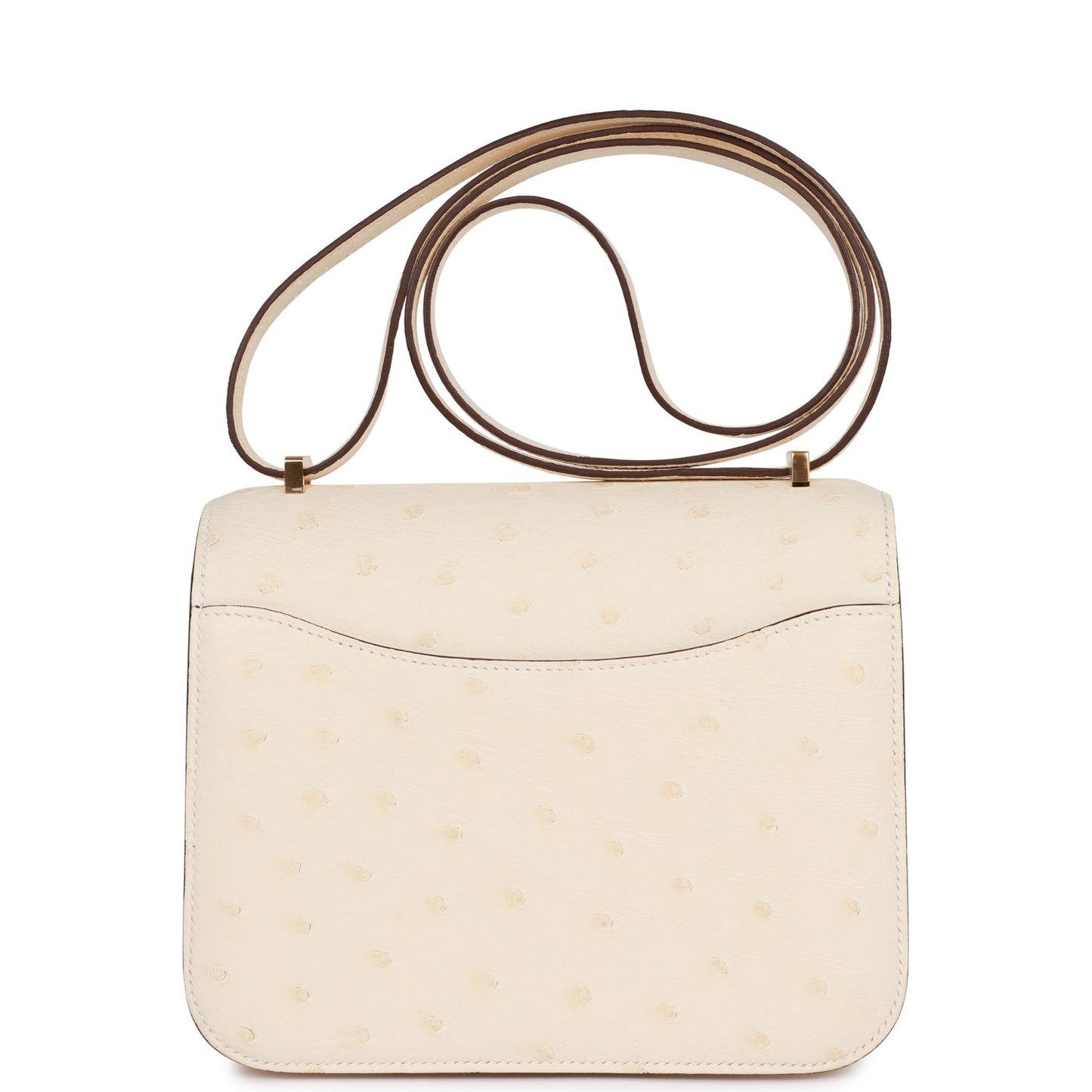 H Constance 18 Nata Ostrich Gold Hardware