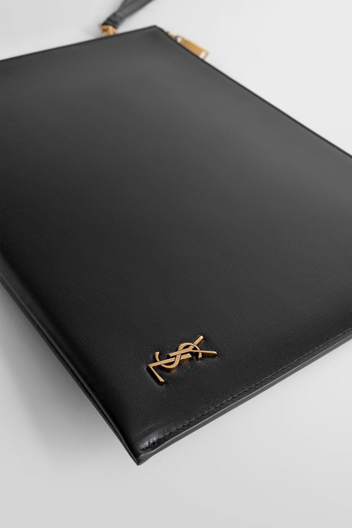 Y Tiny Cassandre Zip Tablet Holder in Shiny Leather