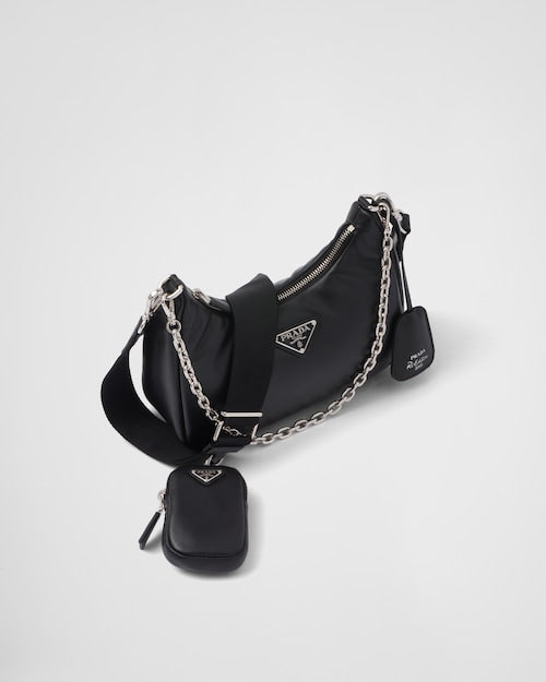 Padded nappa-leather PP Re-Edition shoulder bag - Black