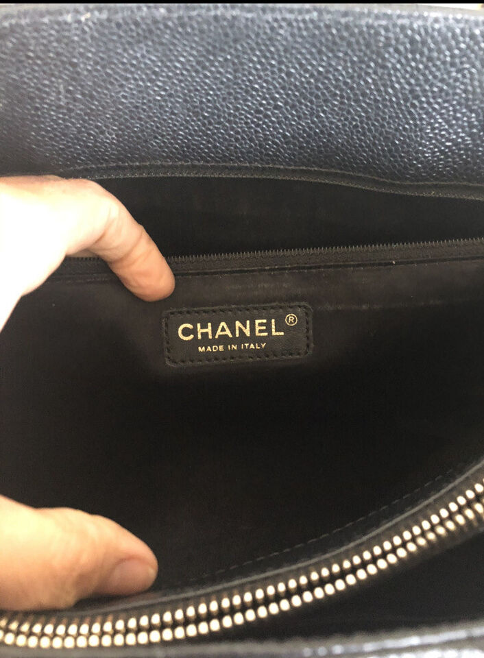 CC BlackGold Caviar Quilted Grand Shopping Tote
