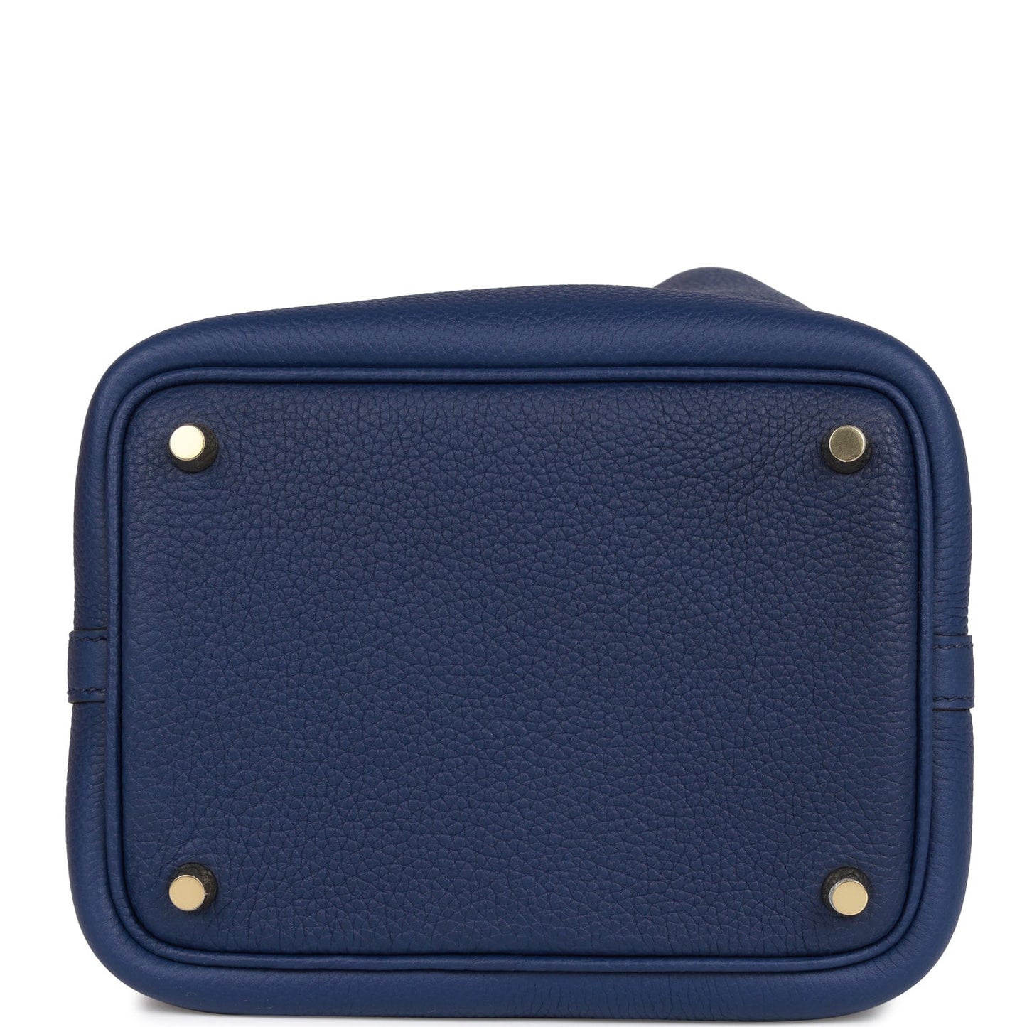 H Picotin Lock 18 Bleu Saphir Clemence Gold Hardware