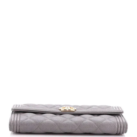 CC Boy Flap Wallet Quilted Leather Long
