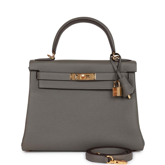 H Kelly Retourne 28 Gris Meyer Clemence Gold Hardware