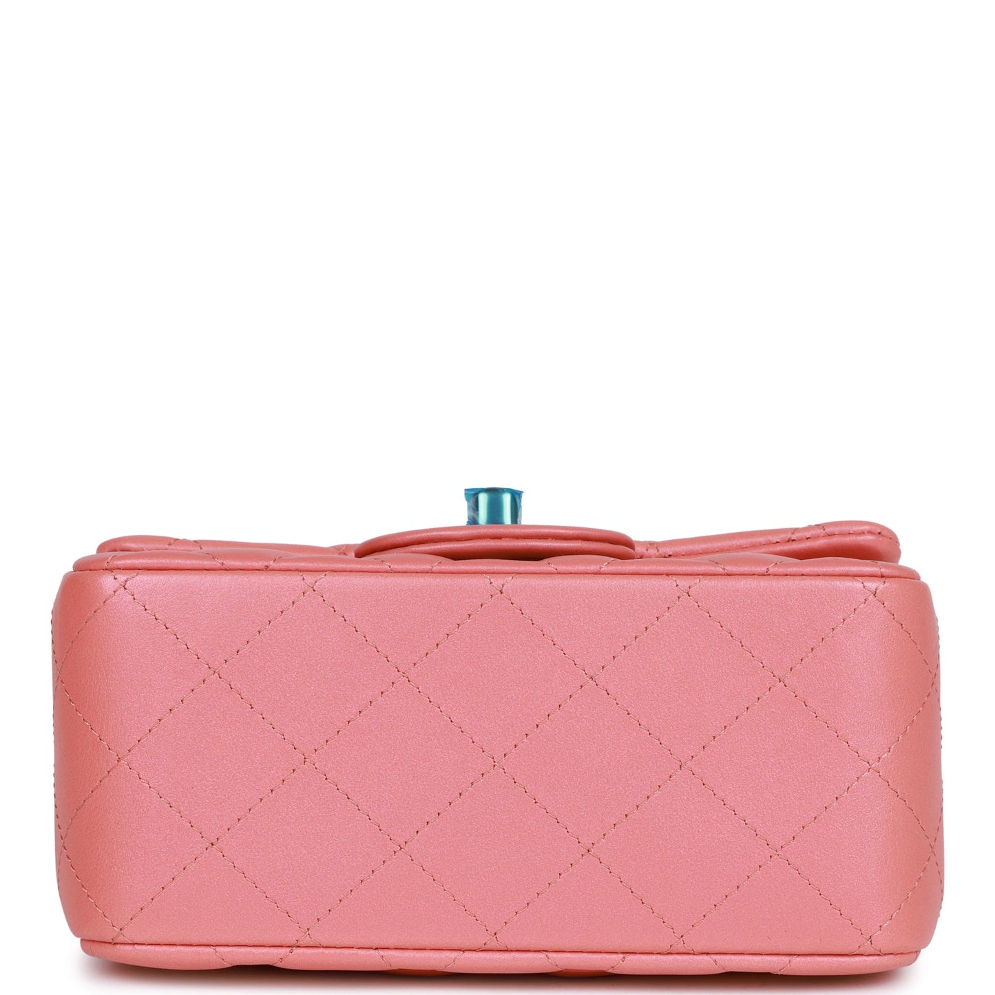 CC Mini Square Flap Bag Pink Lambskin Light Gold Hardware