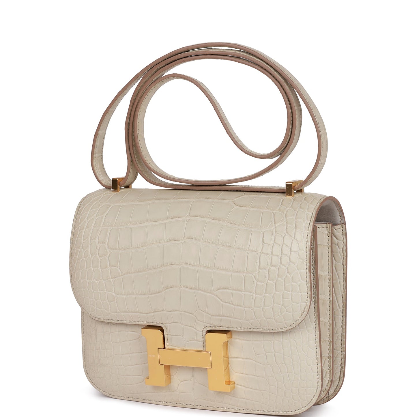 H Constance 18 Beton Matte Alligator Gold Hardware