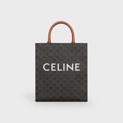 Small Cabas vertical in Triomphe Canvas and calfskin - Tan - TRIOMPHE CANVAS - 2 | CE Small Cabas vertical in Triomphe Canvas and calfskin - Tan - TRIOMPHE CANVAS - 3 | CE Small Cabas vertical in Triomphe Canvas and calfskin - Tan - TRIOMPHE